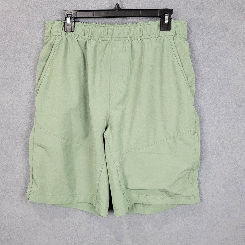 Gerry Shorts Mens Large Green Stretch‎ Nylon Ripstop Hiking Outdoor Zip Pocket